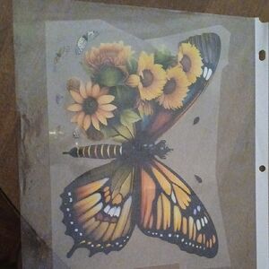 Butterfly and Sunflower Art Print